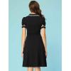 imageAllegra K Peter Pan Collar Dress for Womens Work Puff Sleeve Vintage DressesBlack