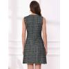 imageAllegra K Tweed Dress for Women Elegant Plaid Sleeveless Business Casual Above The Knee DressesBlack Silver