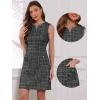 imageAllegra K Tweed Dress for Women Elegant Plaid Sleeveless Business Casual Above The Knee DressesBlack Silver