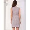 imageAllegra K Tweed Dress for Women Elegant Plaid Sleeveless Business Casual Above The Knee DressesPink White