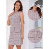 imageAllegra K Tweed Dress for Women Elegant Plaid Sleeveless Business Casual Above The Knee DressesPink White