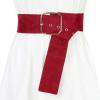 imageAllegra K Wide Waist Belts for Women Belts Chunky Buckle AdjustableWine Red
