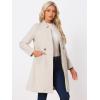 imageAllegra K Winter Pea Coat for Womens Classic Outwear Stand Collar Wrap Belted Trench CoatsBeige