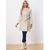 imageAllegra K Winter Pea Coat for Womens Classic Outwear Stand Collar Wrap Belted Trench CoatsBeige