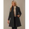 imageAllegra K Winter Pea Coat for Womens Classic Outwear Stand Collar Wrap Belted Trench CoatsBlack