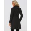 imageAllegra K Winter Pea Coat for Womens Classic Outwear Stand Collar Wrap Belted Trench CoatsBlack
