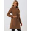 imageAllegra K Winter Pea Coat for Womens Classic Outwear Stand Collar Wrap Belted Trench CoatsBrown
