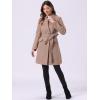 imageAllegra K Winter Pea Coat for Womens Classic Outwear Stand Collar Wrap Belted Trench CoatsDark Beige