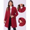 imageAllegra K Winter Pea Coat for Womens Classic Outwear Stand Collar Wrap Belted Trench CoatsDark Red