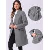 imageAllegra K Winter Pea Coat for Womens Classic Outwear Stand Collar Wrap Belted Trench CoatsGrey