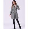 imageAllegra K Winter Pea Coat for Womens Classic Outwear Stand Collar Wrap Belted Trench CoatsGrey