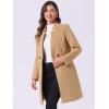 imageAllegra K Winter Pea Coat for Womens Classic Outwear Stand Collar Wrap Belted Trench CoatsKhaki