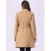 imageAllegra K Winter Pea Coat for Womens Classic Outwear Stand Collar Wrap Belted Trench CoatsKhaki