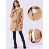 imageAllegra K Winter Pea Coat for Womens Classic Outwear Stand Collar Wrap Belted Trench CoatsKhaki