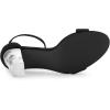 imageAllegra K Womens Ankle Strap Clear Heel Chunky Heels SandalsBlack