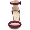 imageAllegra K Womens Ankle Strap Clear Heel Chunky Heels SandalsBurgundy