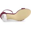 imageAllegra K Womens Ankle Strap Clear Heel Chunky Heels SandalsBurgundy