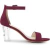 imageAllegra K Womens Ankle Strap Clear Heel Chunky Heels SandalsBurgundy
