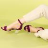 imageAllegra K Womens Ankle Strap Clear Heel Chunky Heels SandalsBurgundy