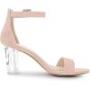imageAllegra K Womens Ankle Strap Clear Heel Chunky Heels SandalsDust Pink
