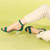 imageAllegra K Womens Ankle Strap Clear Heel Chunky Heels SandalsEmerald Green