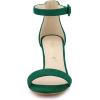 imageAllegra K Womens Ankle Strap Clear Heel Chunky Heels SandalsEmerald Green
