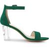 imageAllegra K Womens Ankle Strap Clear Heel Chunky Heels SandalsEmerald Green