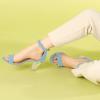 imageAllegra K Womens Ankle Strap Clear Heel Chunky Heels SandalsSky Blue