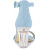 imageAllegra K Womens Ankle Strap Clear Heel Chunky Heels SandalsSky Blue