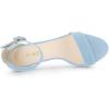 imageAllegra K Womens Ankle Strap Clear Heel Chunky Heels SandalsSky Blue