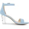 imageAllegra K Womens Ankle Strap Clear Heel Chunky Heels SandalsSky Blue