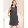 imageAllegra K Womens Button Up Shirtdress Sleeveless Tunic Denim Chambray Dress with PocketWashed Black