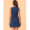 imageAllegra K Womens Casual Sleeveless Dresses with Pockets V Neck Tie Waist Denim DressDark Blue