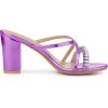imageAllegra K Womens Crisscross Strap Rhinestone Block Heel Slide SandalsPurple