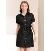 imageAllegra K Womens Denim Jean Dress 2024 Summer Casual Collared Belted Button Down Denim Shirt DressesBlack