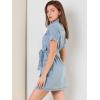 imageAllegra K Womens Denim Jean Dress 2024 Summer Casual Collared Belted Button Down Denim Shirt DressesBlue