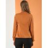 imageAllegra K Womens Elegant Ruffle Tie Neck Long Sleeve Work Office Satin Blouse TopCaramel