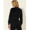 imageAllegra K Womens Faux Fur Coats Long Sleeve 2023 Fall Zipper Up Crop JacketBlack
