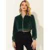 imageAllegra K Womens Faux Fur Coats Long Sleeve 2023 Fall Zipper Up Crop JacketDark Green
