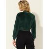 imageAllegra K Womens Faux Fur Coats Long Sleeve 2023 Fall Zipper Up Crop JacketDark Green