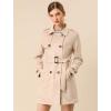 imageAllegra K Womens Faux Suede Trench Coat Notched Lapel Double Breasted Jacket with BeltApricot