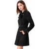 imageAllegra K Womens Faux Suede Trench Coat Notched Lapel Double Breasted Jacket with BeltBlack