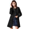 imageAllegra K Womens Faux Suede Trench Coat Notched Lapel Double Breasted Jacket with BeltBlack