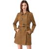 imageAllegra K Womens Faux Suede Trench Coat Notched Lapel Double Breasted Jacket with BeltBrown