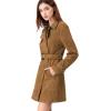 imageAllegra K Womens Faux Suede Trench Coat Notched Lapel Double Breasted Jacket with BeltBrown