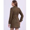 imageAllegra K Womens Faux Suede Trench Coat Notched Lapel Double Breasted Jacket with BeltCoffee