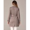 imageAllegra K Womens Faux Suede Trench Coat Notched Lapel Double Breasted Jacket with BeltDark Beige
