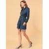 imageAllegra K Womens Faux Suede Trench Coat Notched Lapel Double Breasted Jacket with BeltDark Blue