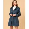 imageAllegra K Womens Faux Suede Trench Coat Notched Lapel Double Breasted Jacket with BeltDark Blue