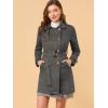 imageAllegra K Womens Faux Suede Trench Coat Notched Lapel Double Breasted Jacket with BeltDark Gray